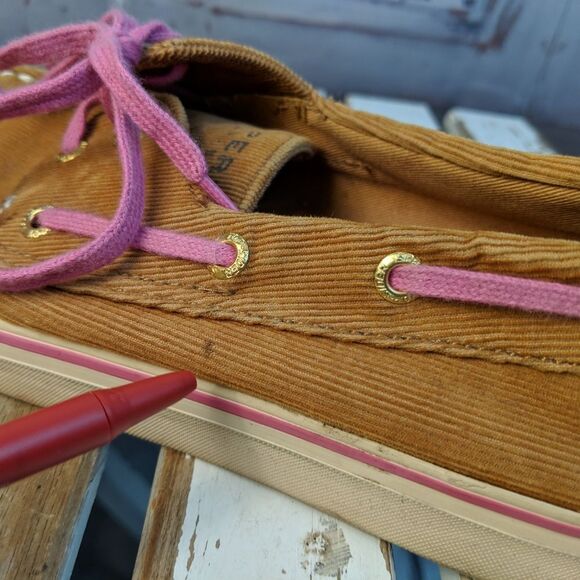 Sperry top-sider sider corduroy pink loafers boats - Picture 5 of 8